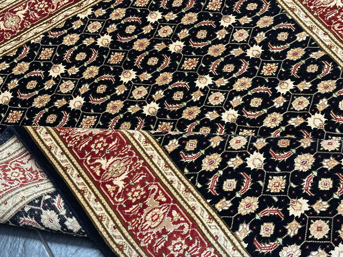 Orientteppich handgeknüpft Täbriz Mahi mit Seide 168 × 122 cm