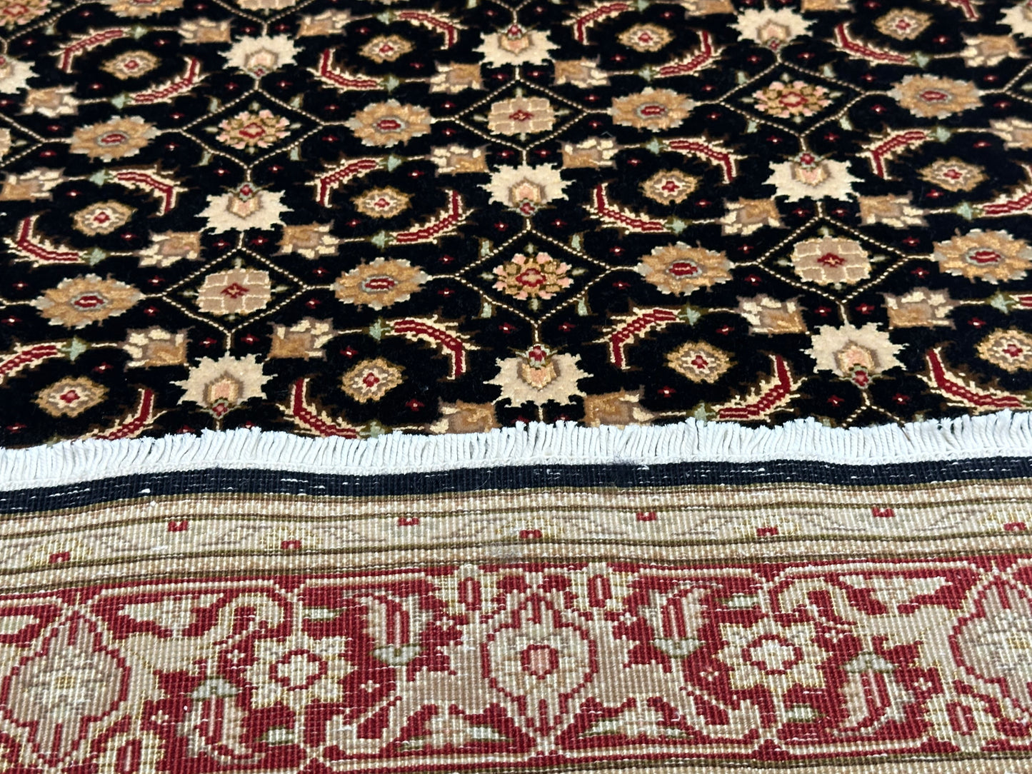 Orientteppich handgeknüpft Täbriz Mahi mit Seide 168 × 122 cm