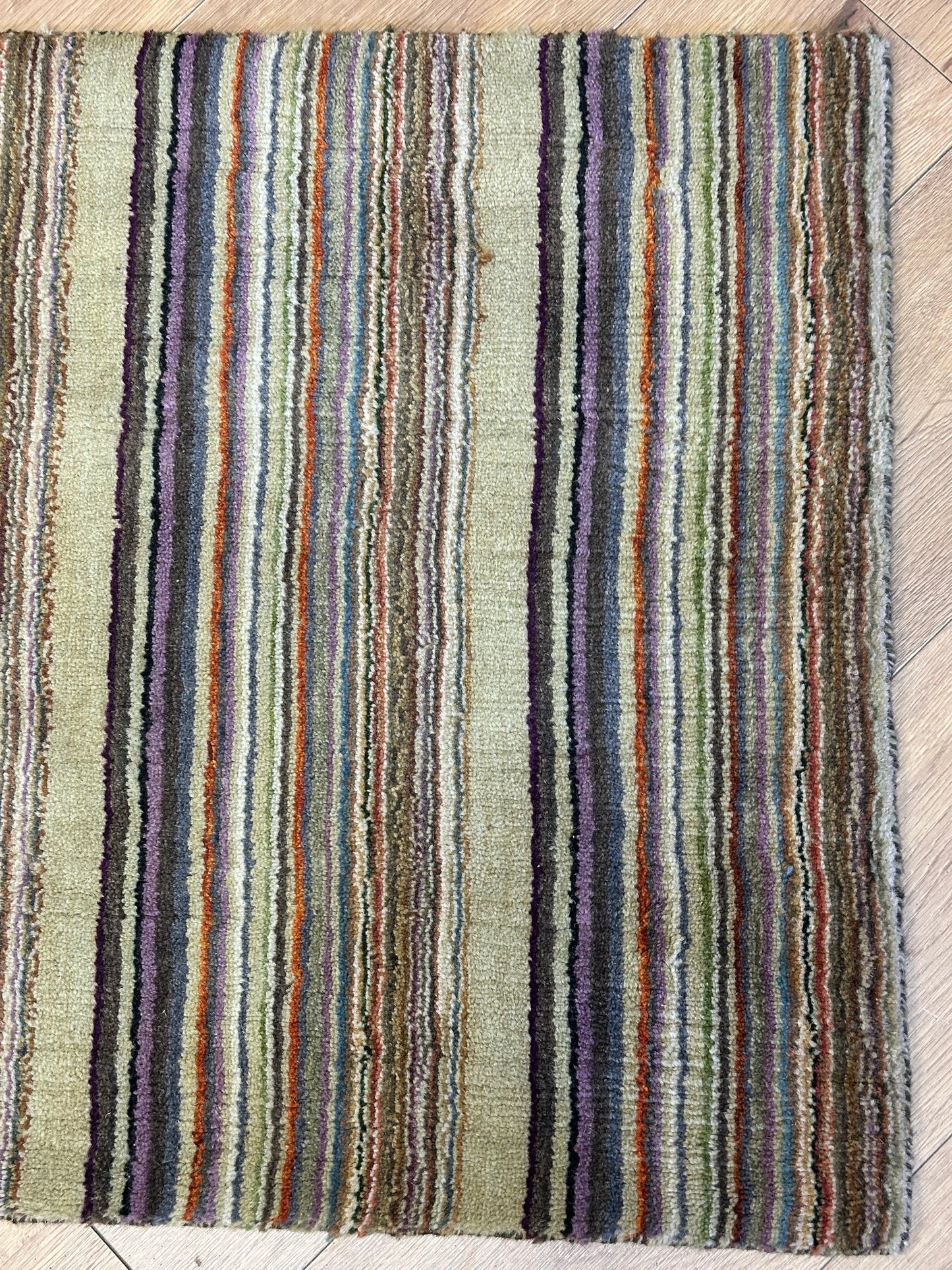 Gabbeh Teppich Schurwolle mit farbenfrohem Streifenmuster