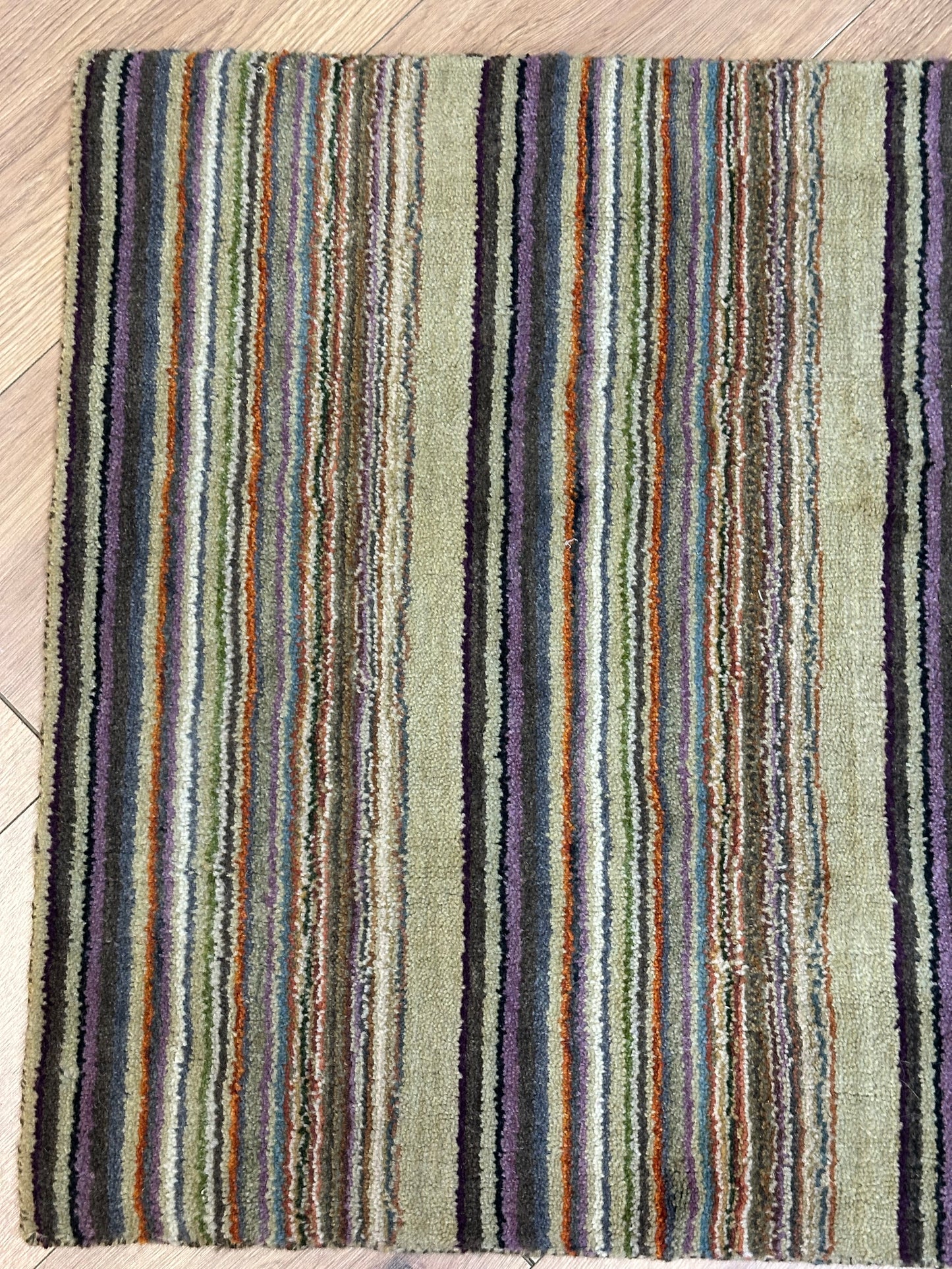 Gabbeh Teppich Schurwolle mit farbenfrohem Streifenmuster
