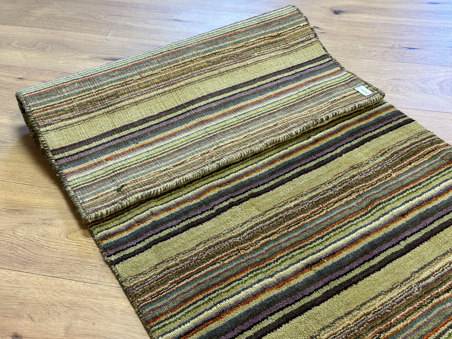 Gabbeh Teppich Schurwolle mit farbenfrohem Streifenmuster