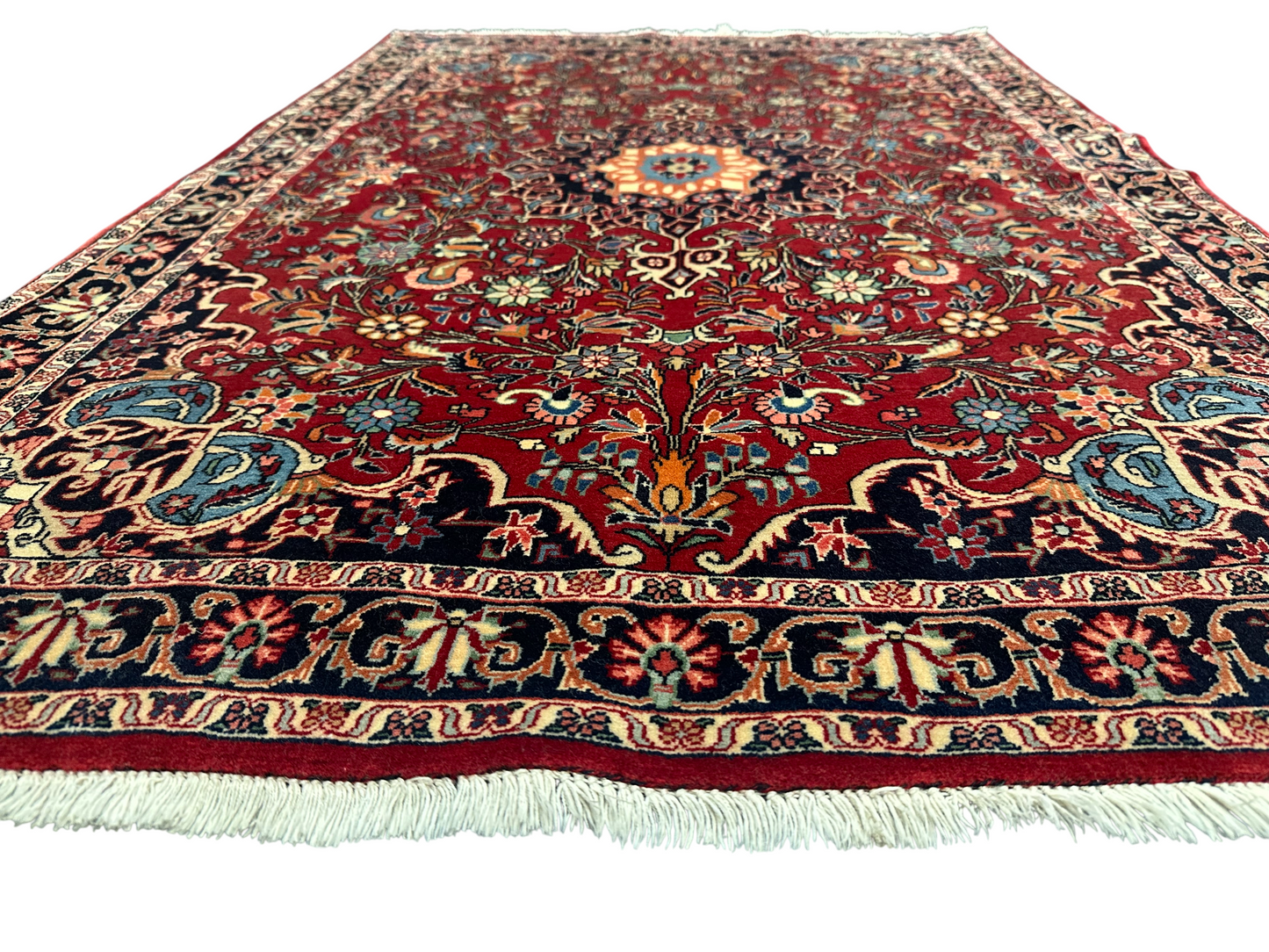 Orientteppich handgeknüpft Bidjar Medaillon Wolle 154 × 107 cm