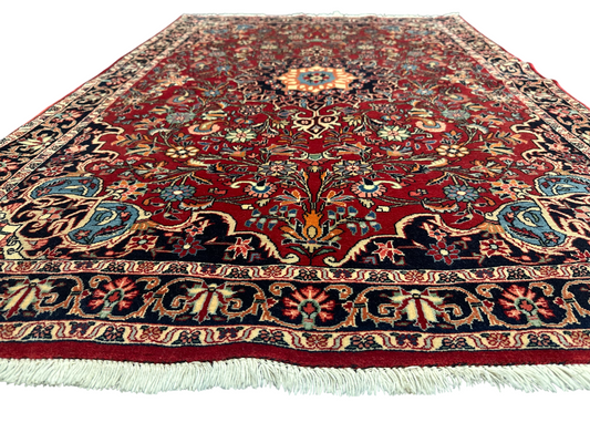 Orientteppich handgeknüpft Bidjar Medaillon Wolle 154 × 107 cm