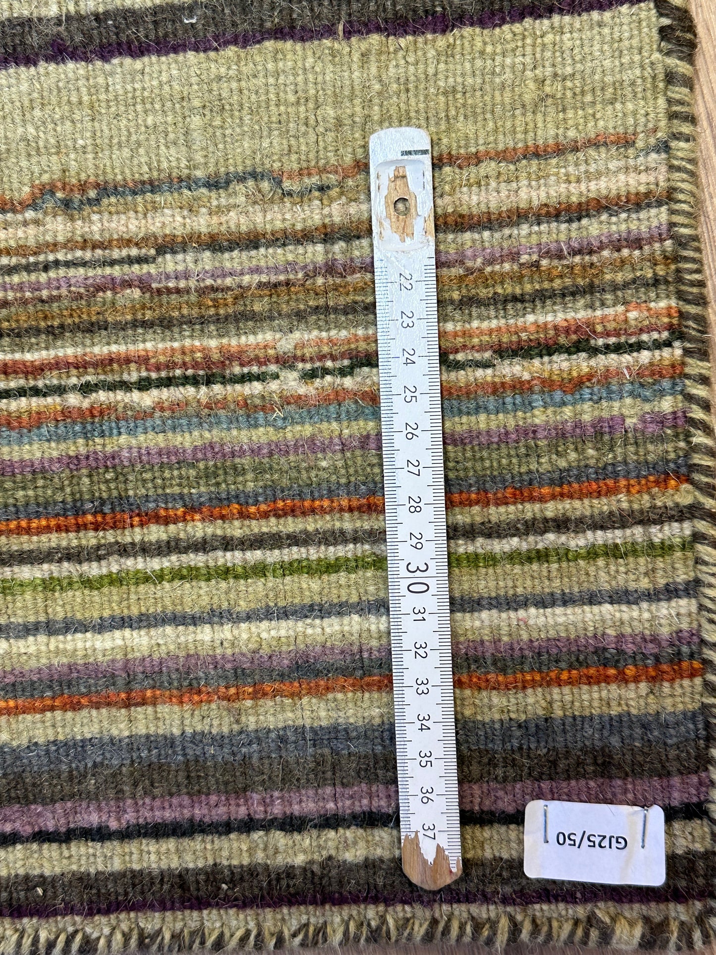 Gabbeh Teppich Schurwolle mit farbenfrohem Streifenmuster