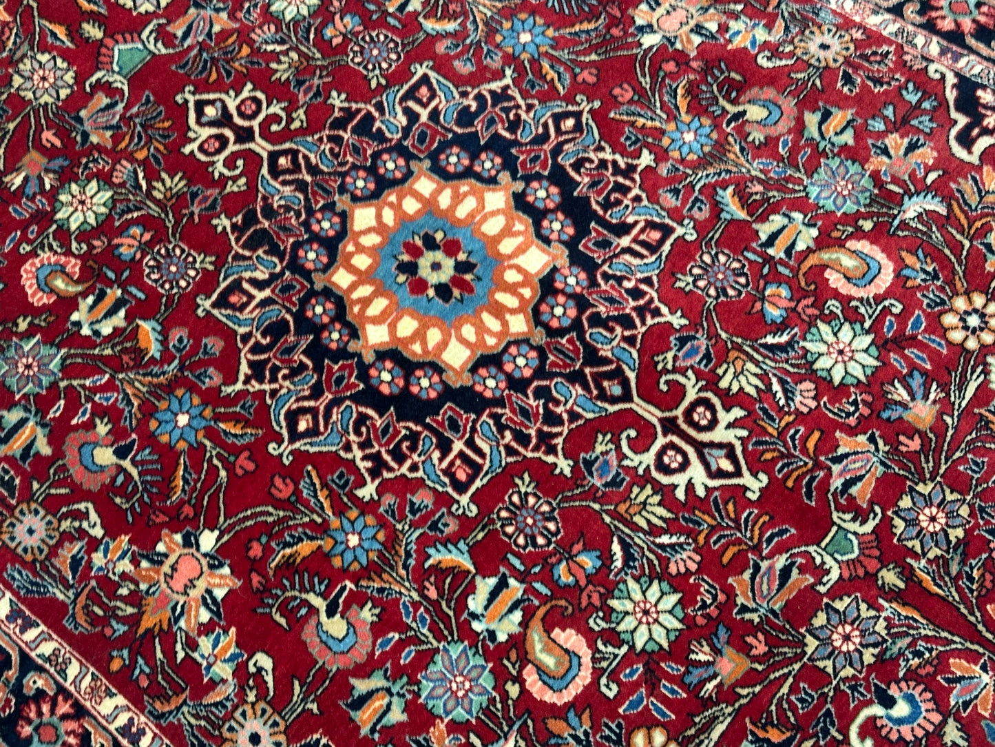 Orientteppich handgeknüpft Bidjar Medaillon Wolle 154 × 107 cm