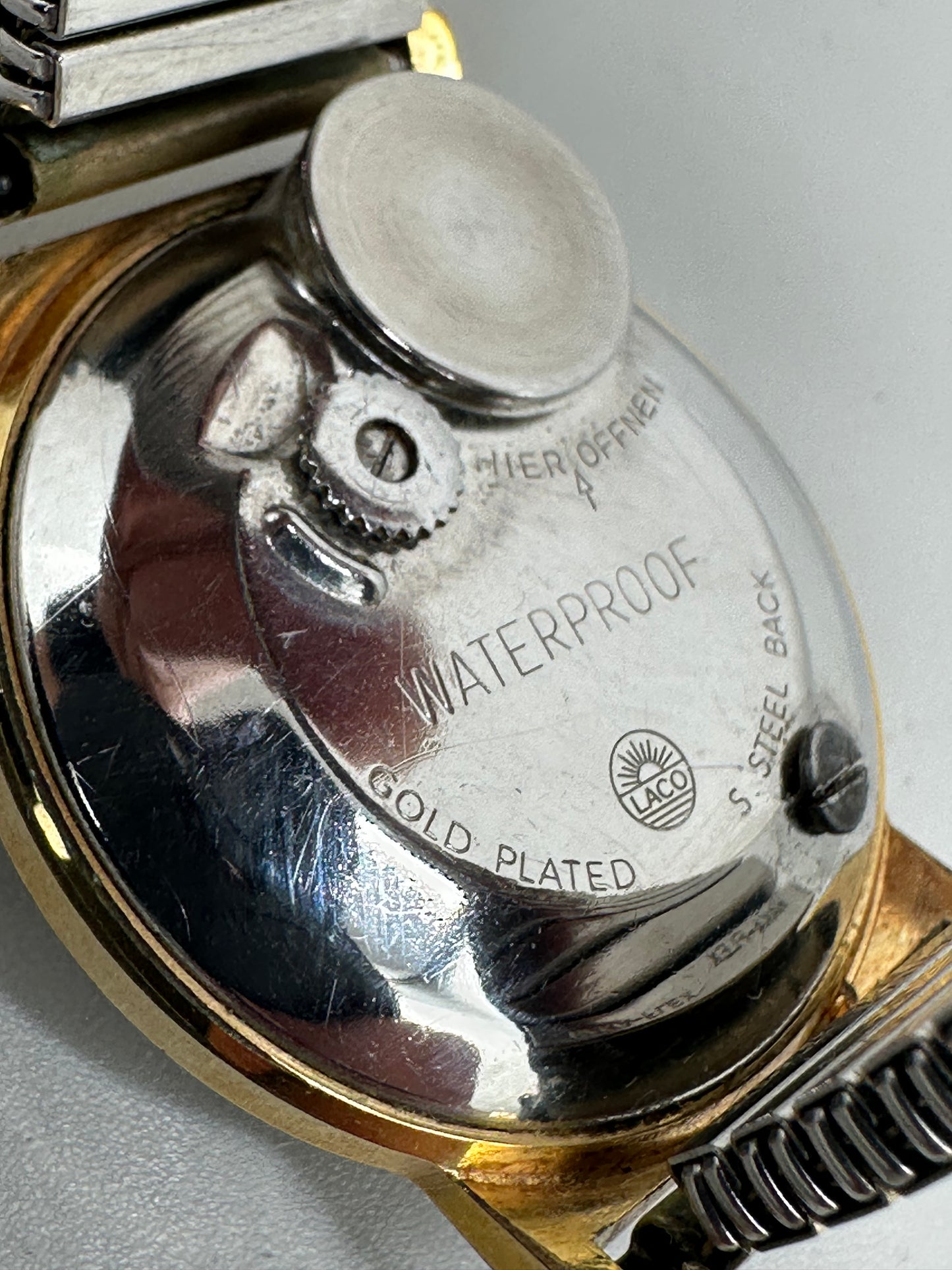 Laco Herren Uhr Goldfarben Stretchband Klassisch Elegant