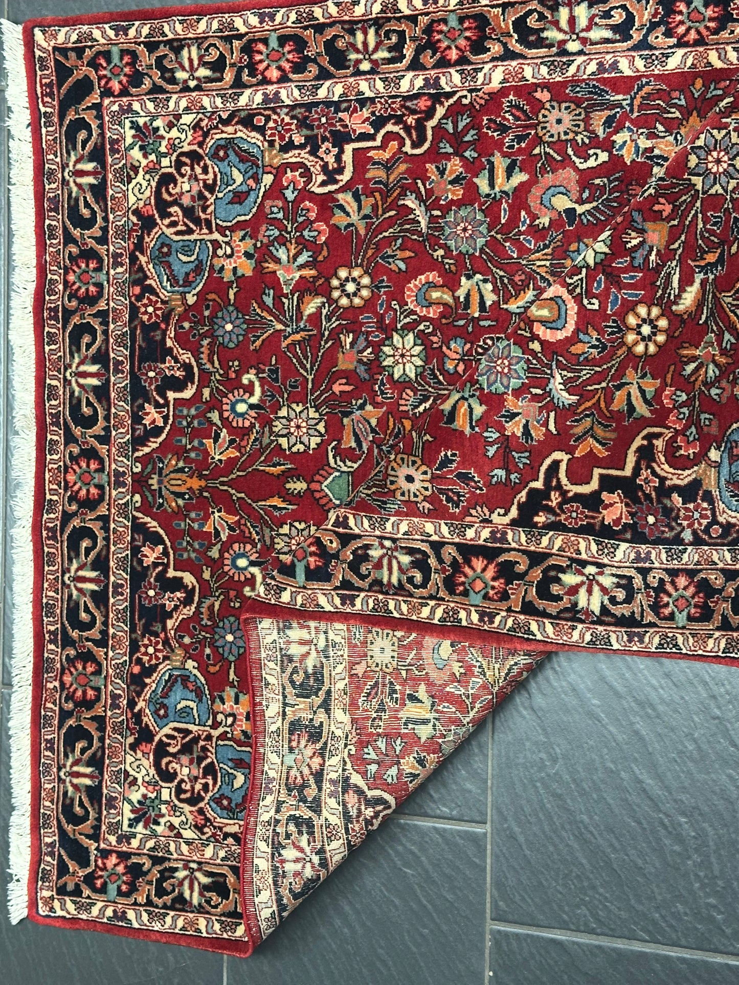 Orientteppich handgeknüpft Bidjar Medaillon Wolle 154 × 107 cm