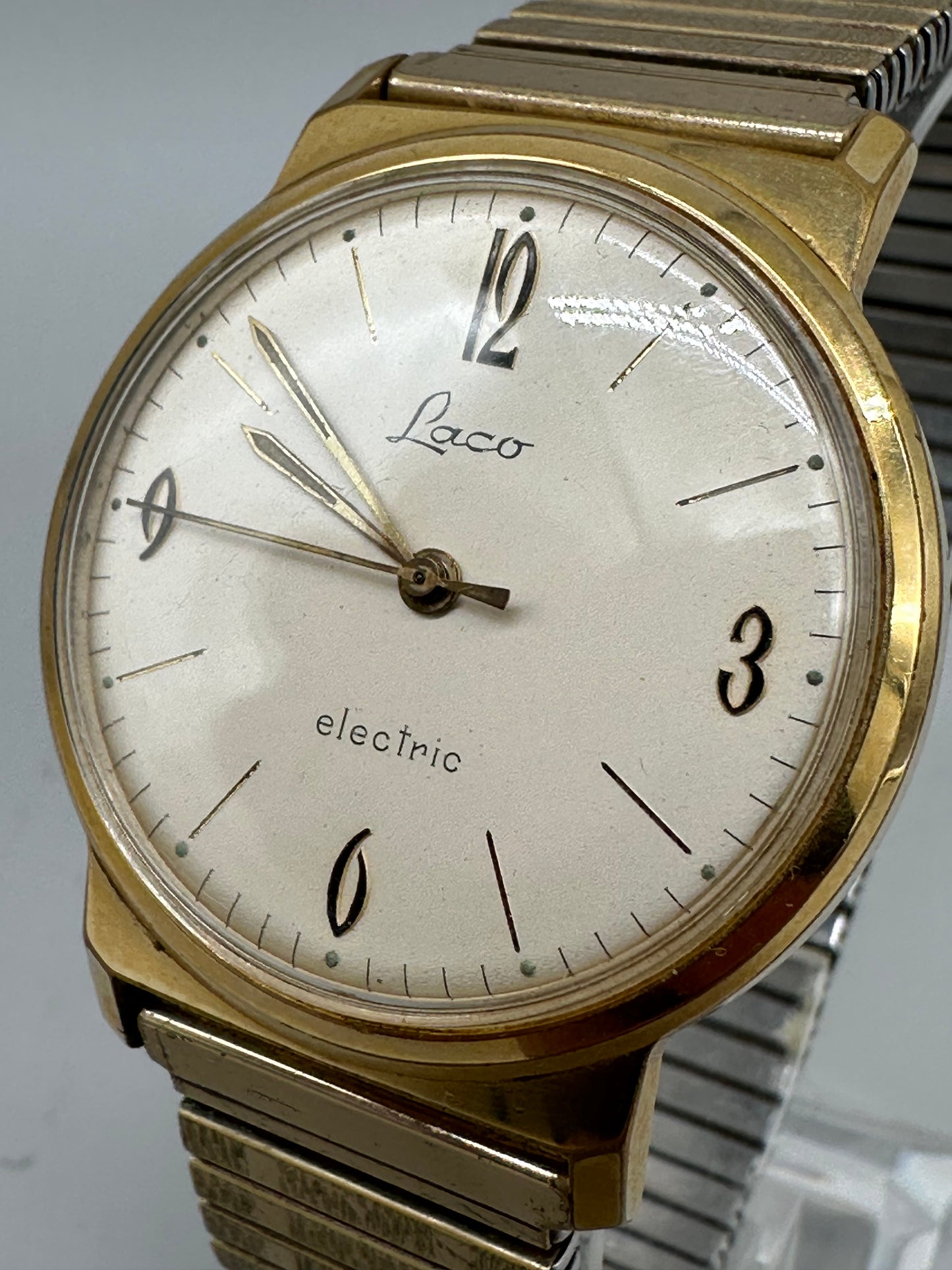 Laco Herren Uhr Goldfarben Stretchband Klassisch Elegant