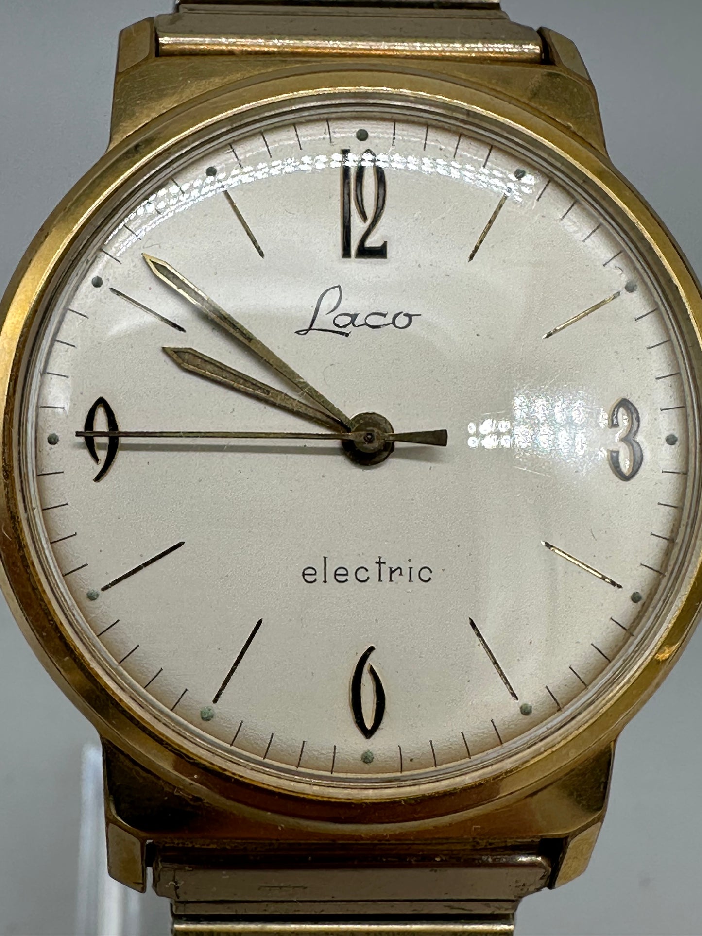 Laco Herren Uhr Goldfarben Stretchband Klassisch Elegant