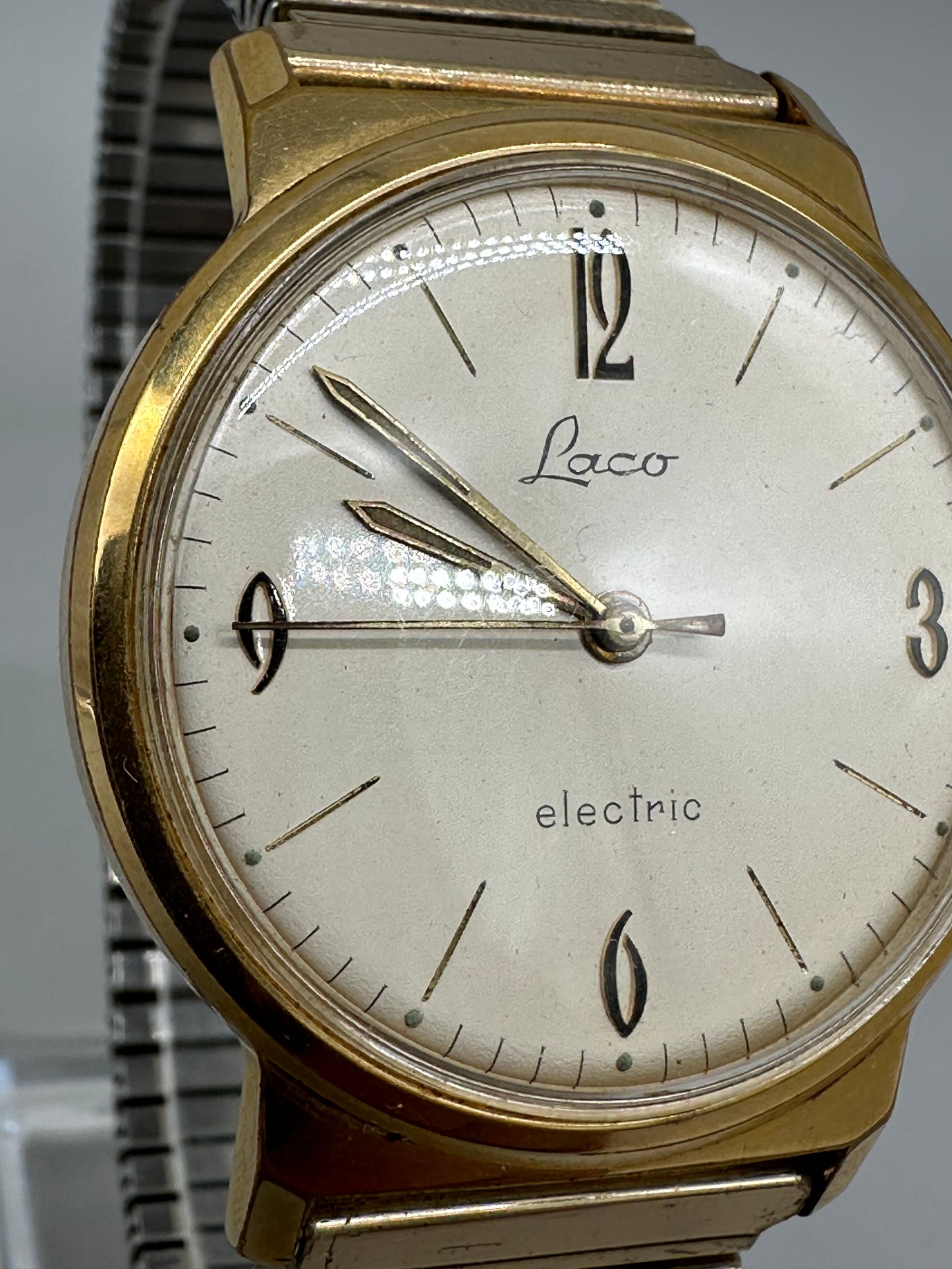 Laco Herren Uhr Goldfarben Stretchband Klassisch Elegant