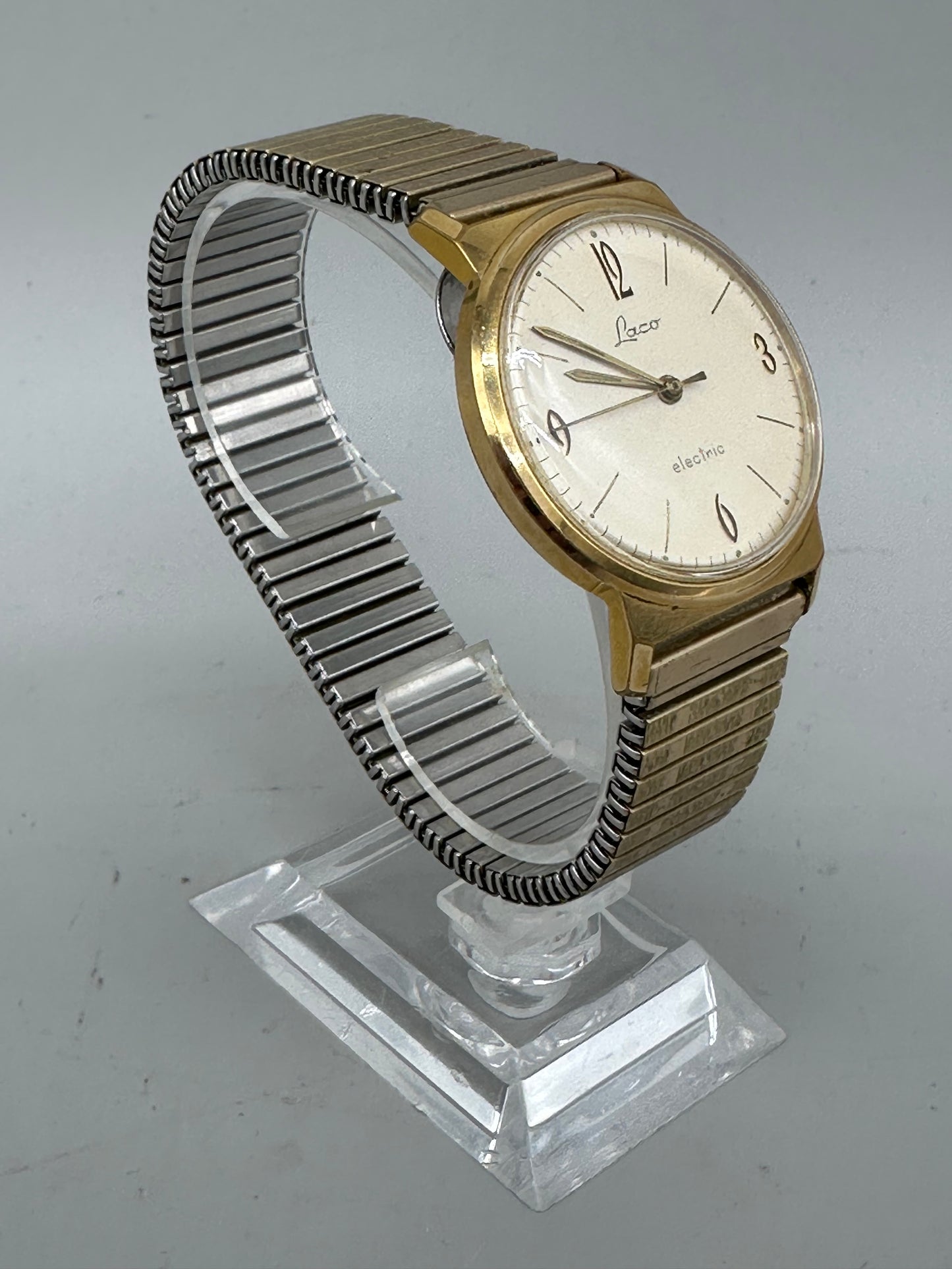 Laco Herren Uhr Goldfarben Stretchband Klassisch Elegant