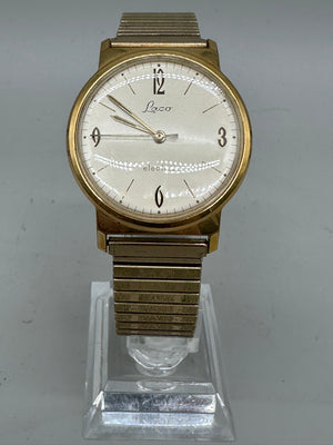 Laco Herren Uhr Goldfarben Stretchband Klassisch Elegant