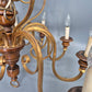 Kronleuchter Holz Metall Gold Florentiner Stil 8 flammig Deckenlampe Antik