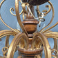 Kronleuchter Holz Metall Gold Florentiner Stil 8 flammig Deckenlampe Antik