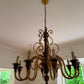 Kronleuchter Holz Metall Gold Florentiner Stil 8 flammig Deckenlampe Antik