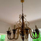 Kronleuchter Holz Metall Gold Florentiner Stil 8 flammig Deckenlampe Antik