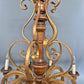 Kronleuchter Holz Metall Gold Florentiner Stil 8 flammig Deckenlampe Antik